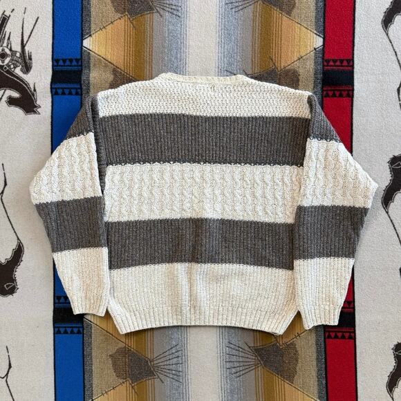 Vintage 90s Men’s Eddie Bauer Pullover Knit Sweater Size Small Chunky Fisherman - Picture 2 of 9